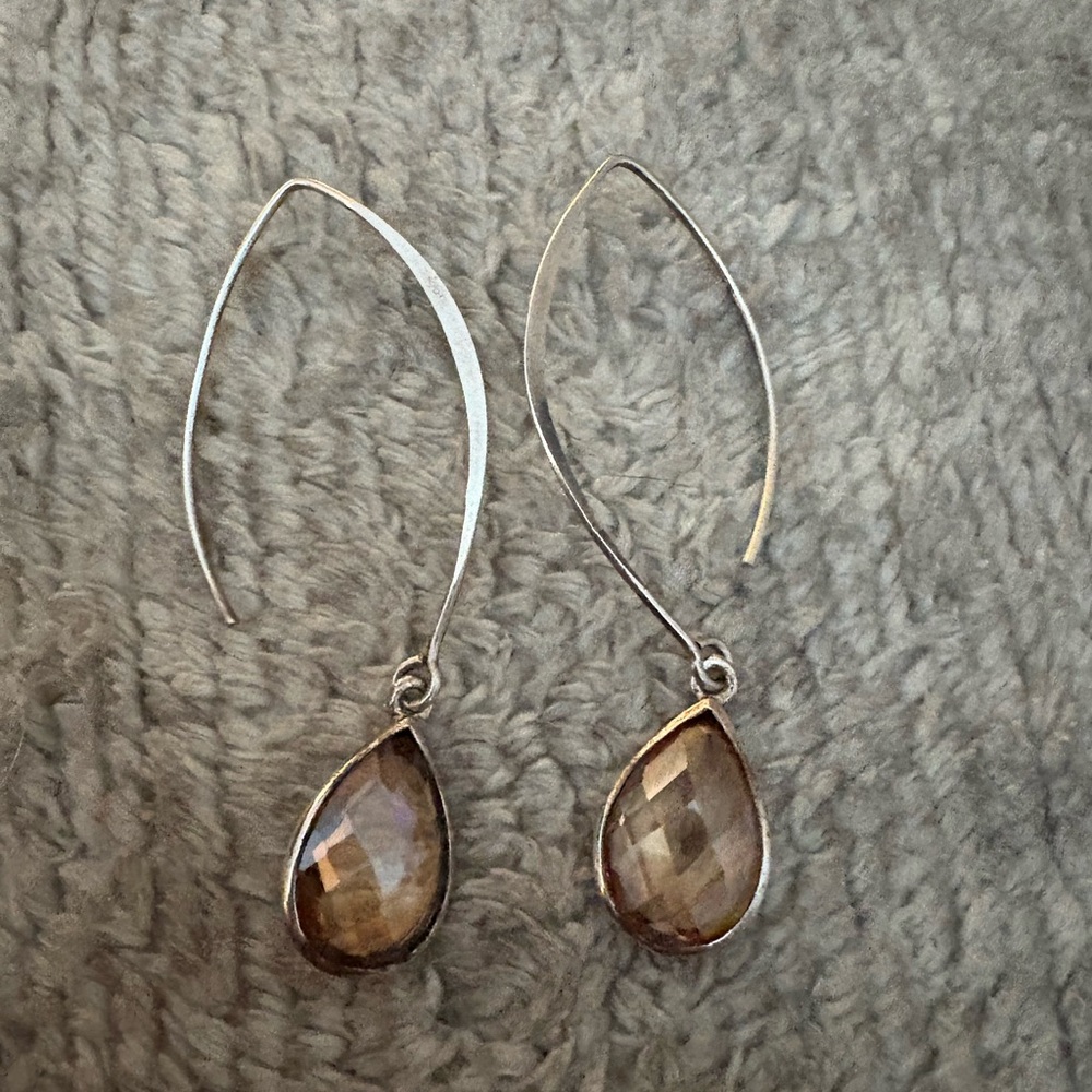 GUC stamped .925 silver topaz earrings
